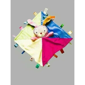 Taggies Pink Patchkins Bunny Rabbit Lovey Security Blanket Plush 13 inch